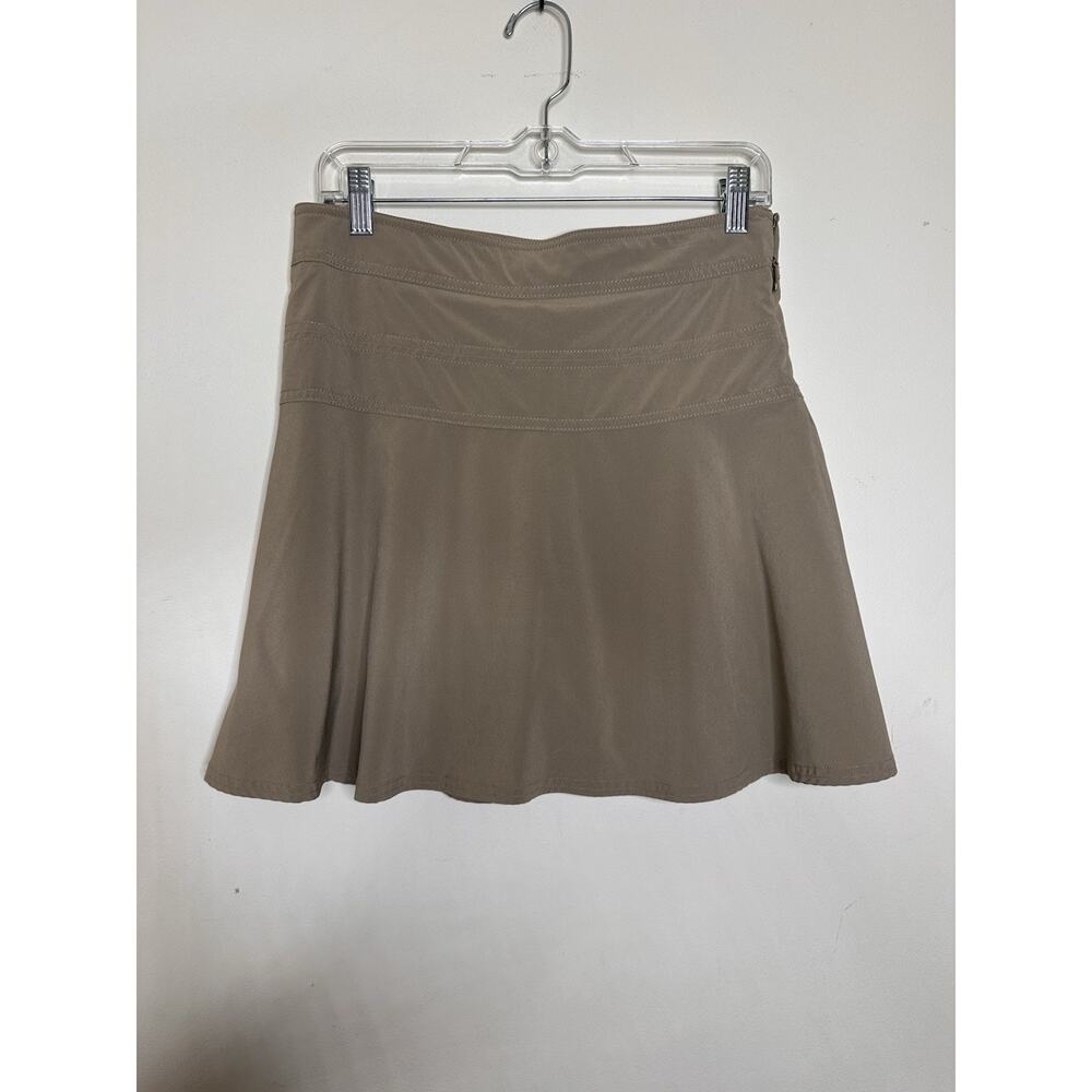 Athleta Size 6 Tan A-Line Skort Side Zip Active Wear Skirt Shorts Golf Picklebal